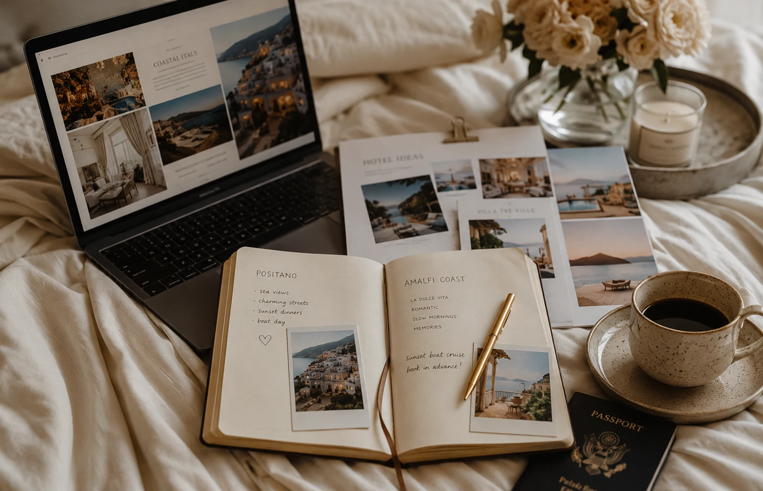 Travel planning editorial scene